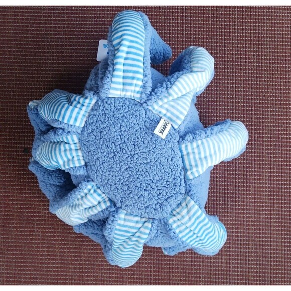 Goffa Octopus Plush Large 25" Blue White Stripe Sherpa Stuffed Animal New - Picture 3 of 6